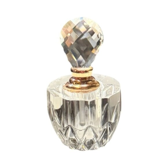 Perfume Bottle Vintage Oleg Cassini Crystal Prism Stopper Vanity Bottle - Picture 1 of 5